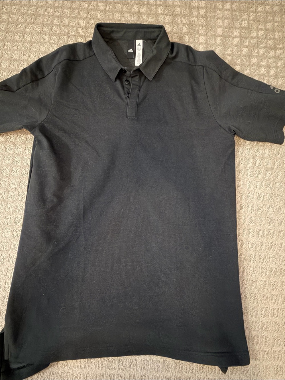 adidas Men’s Black Polo with Subtle Branding